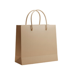 Elegant Beige Shopping Bag Isolated on Black Background Minimalist Design for Retail Branding and Marketing