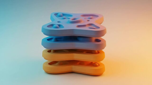 Abstract geometric shapes stack