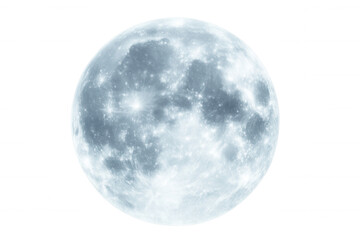 Obraz premium Photorealistic full moon isolated on transparent background, perfect for space projects or night scenes