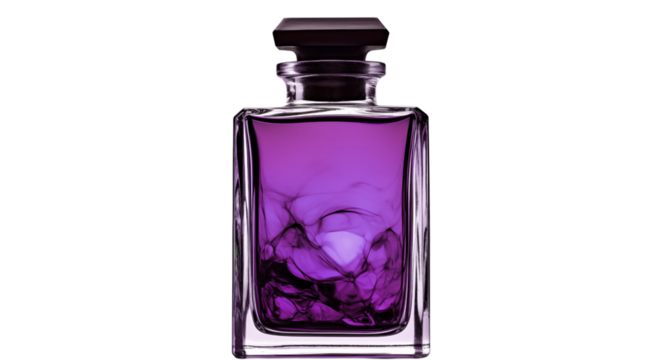 Luxury Purple Perfume Bottle: Elegant Fragrance Design on transparent background png