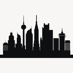 City Skyline Silhouette Vector Art