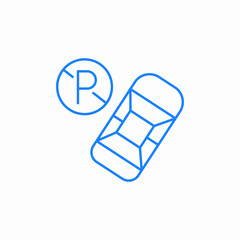 parking badge alert icon sign vector