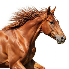 Galloping Chestnut Horse: Dynamic Equine Portrait Showcasing Agility, Freedom, and Grace in Vibrant Nature