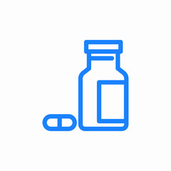 pills medication bottle icon sign vector