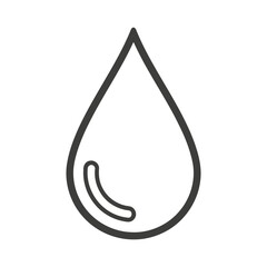 Water Drop Line Art Vector Icon Isolated on White Background
