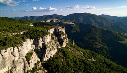 High-angle view of a mountain range