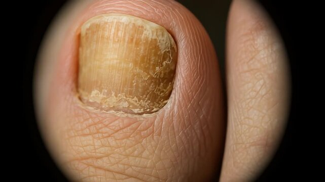 Toenail Fungus Close-Up: Onychomycosis Detail