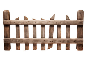 Obraz premium Broken Wooden Fence: Rustic Texture Background for Design Projects on transparent background png