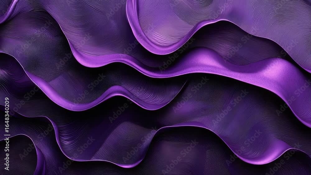 Poster abstract purple waves flowing in fluid motion, creating a visually striking textured background for 