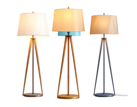 Contemporary floor lamp trio digital artwork PNG