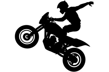 Fototapeta premium Extreme Motorcycle Stunt: Daring Rider Wheelie