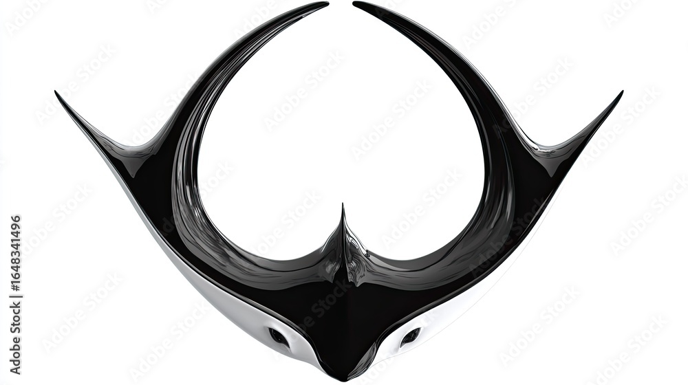 Poster elegant black and white abstract design with smooth curves and sharp points