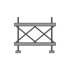 A simple illustration of a construction scaffold, depicted in a flat, minimalist style, suitable for architectural and building-related projects on a clean white background.