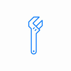 adjustable wrench tool icon sign vector