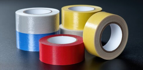 Assorted adhesive tapes in different colors