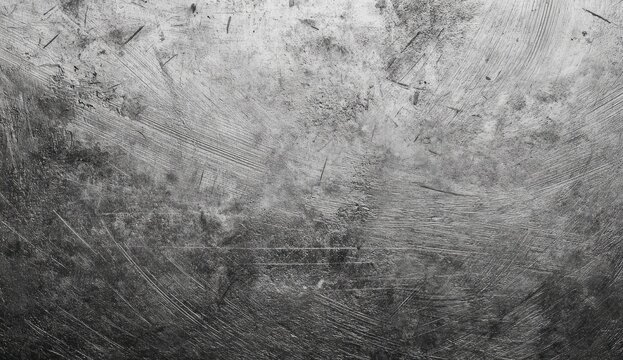 Abstract grayscale metal surface with scratches and brushstrokes