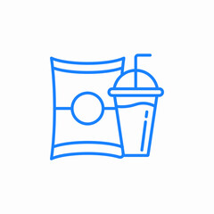 chips bag drink cup straw icon sign vector