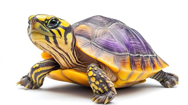 Colorful turtle portrait with smooth clean studio style for stunning visual appeal