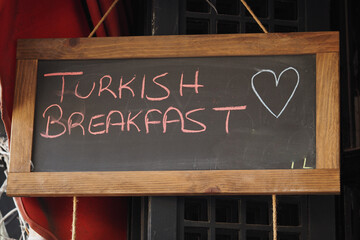 Enjoying Turkish breakfast at a local cafe