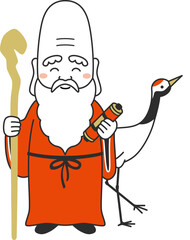 シンプルな福禄寿のイラスト