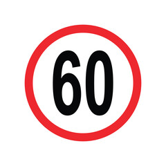 Red percent sign icon on white background for business and discount concept