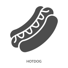 Hotdog Icon Line Style. Design Vector Illustration