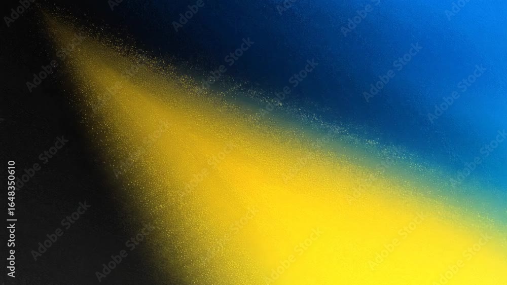 Poster abstract gradient background in yellow on blue and black with smooth texture modern design and spray