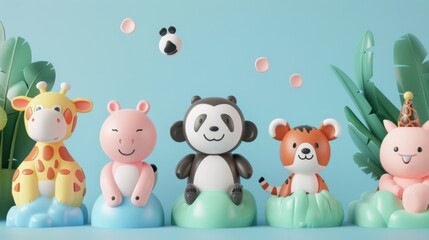 Naklejka premium 3D Cartoon Animal