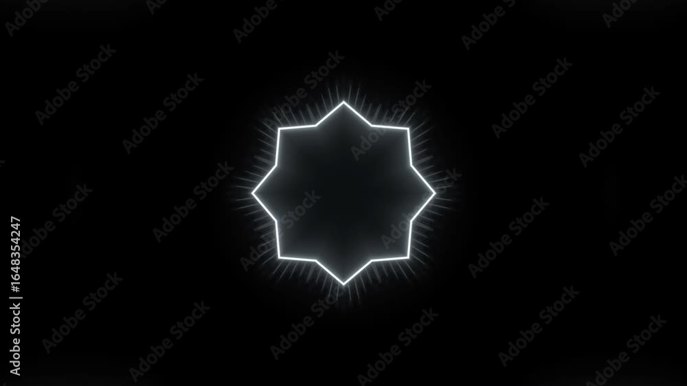Poster dynamic neon starburst pulsating with energetic light on a dark abstract background