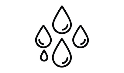 Simple line art illustration of falling water droplets