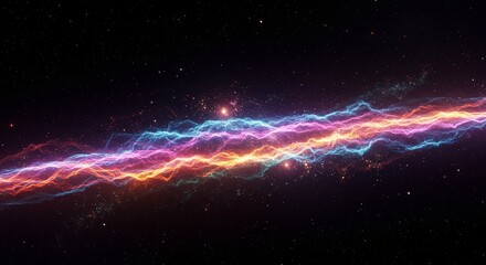 Colorful cosmic energy wave in space