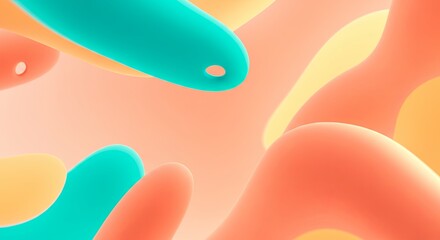 Abstract smooth organic shapes in pastel