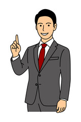 Businessman Making Number One Gesture Illustration
人差し指を立てるビジネスマンのイラスト