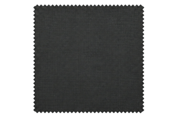 Square sample of black technical fabric with a zigzag edge isolated on a transparent background