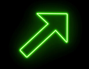 Glowing green arrow pointing up and right