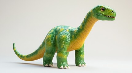 Obraz premium Cartoon dinosaur, bright colors, studio shot, 3d model, children's book illustration