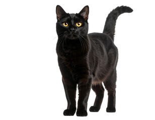 black cat on white background