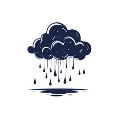 Thunderstorm Icon on White Background, vector style simple color