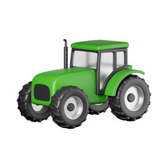 Obraz premium 3d rendering cartoon type tractor isolated on transparent background 