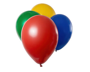 Colorful balloon red balloon green balloon blue balloon yellow balloon party decoration isolated on white cheerful celebration festive mood shiny surface