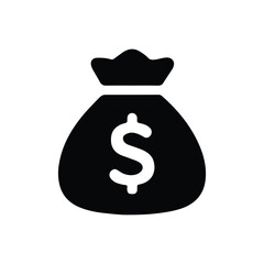 Money bag icon with dollar symbol for finance and business illustration