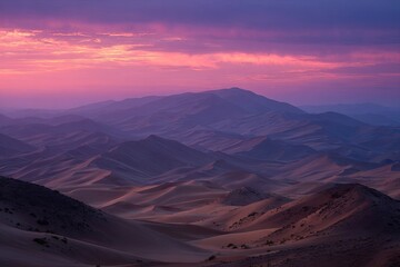 Fototapeta premium Desert mountains at vibrant sunrise