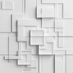 Abstract White Geometric Composition: A Study in Form and Texture