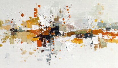 Abstract landscape painting with a horizontal band of color