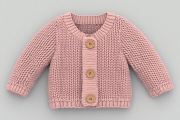 Light-pink, ribbed-knit cardigan for a child