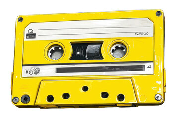 Bright yellow cassette tape (3)