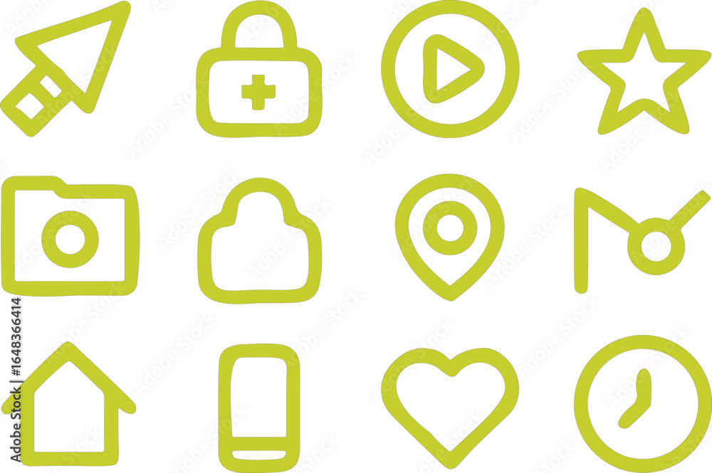 Poster set of web and communication icons in vector design featuring home email music and business symbols