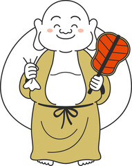 シンプルな布袋尊のイラスト