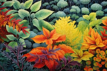Fototapeta premium Illustration of a foliage outdoors nature flower.
