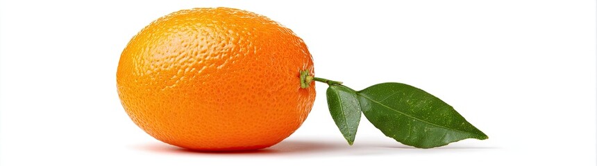 Orange fruit with leaves